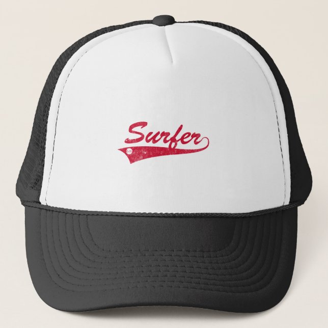 Gorra De Camionero Persona que practica surf retra (Anverso)