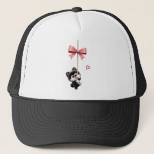 Gorra De Camionero Personaje Adorable con Llavero de Lazo Rosa - Ador