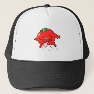 Gorra De Camionero personaje de caricatura de tomate podrido furioso