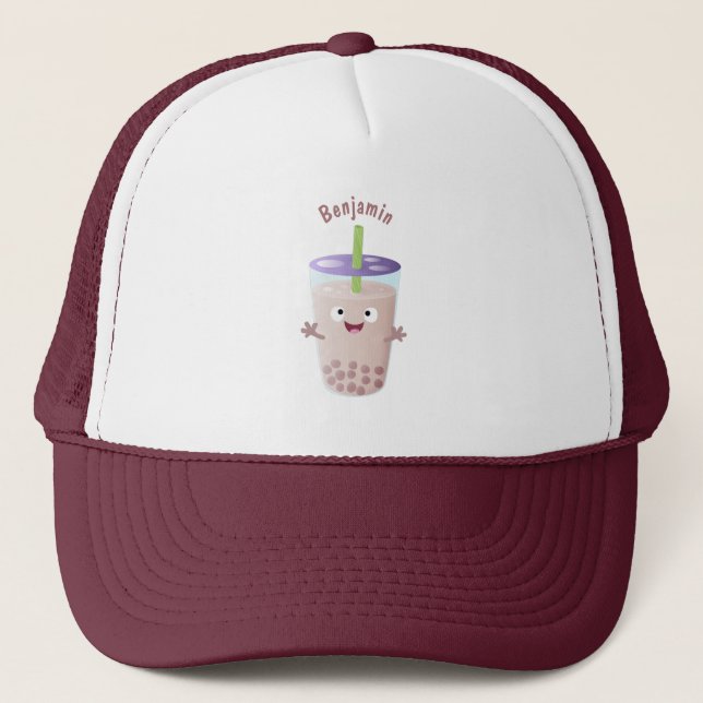 Gorra De Camionero Personaje de dibujos animados de Cute happy bubble (Anverso)