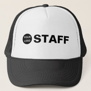 Gorra De Camionero Personal del logotipo de negocios Blanco y negro