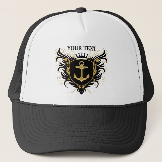 Gorra De Camionero Personalice el escudo de la marina de guerra (Anverso)