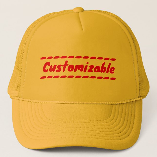 Gorra De Camionero Personalizable amarillo y rojo (Anverso)