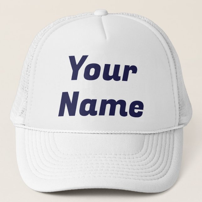 Gorra De Camionero Personalizable blanco y naval (Anverso)