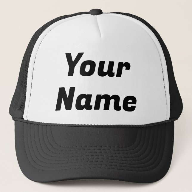 Gorra De Camionero Personalizable blanco y negro (Anverso)