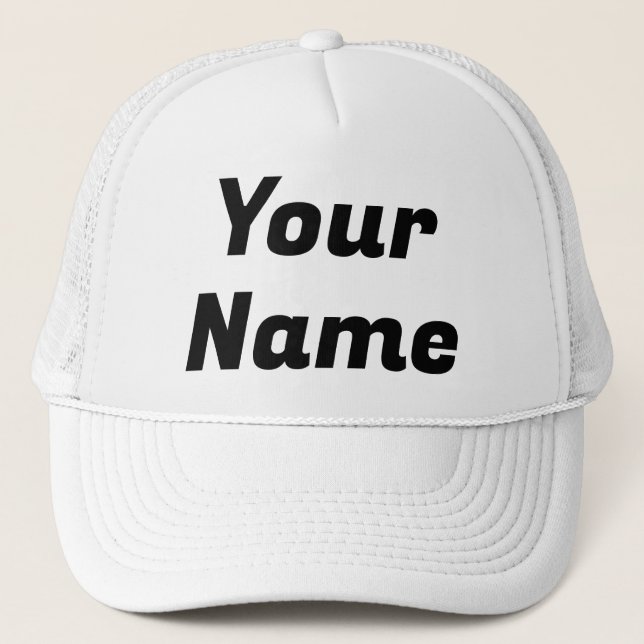 Gorra De Camionero Personalizable blanco y negro (Anverso)