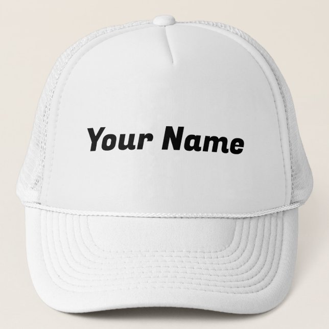 Gorra De Camionero Personalizable blanco y negro (Anverso)