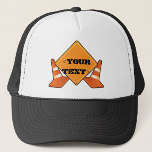 GORRA DE CAMIONERO PERSONALIZABLE DE RÓTULO DE CARRETERA DE CONSTRUCC