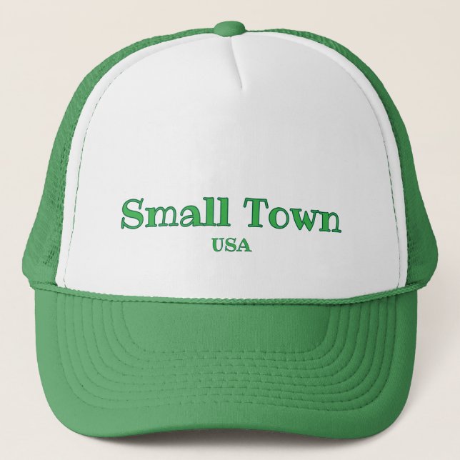 Gorra De Camionero Personalizable de Small Town USA (Anverso)