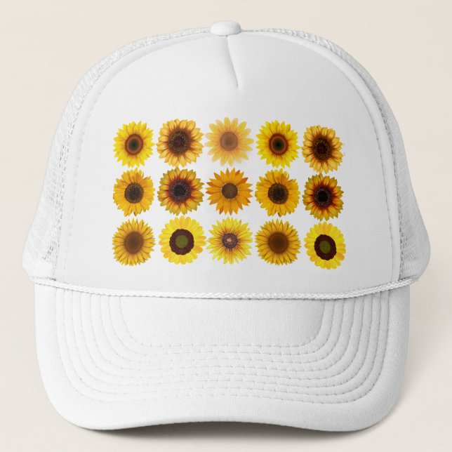 Gorra De Camionero Personalizable del Sunflower Collage (Anverso)