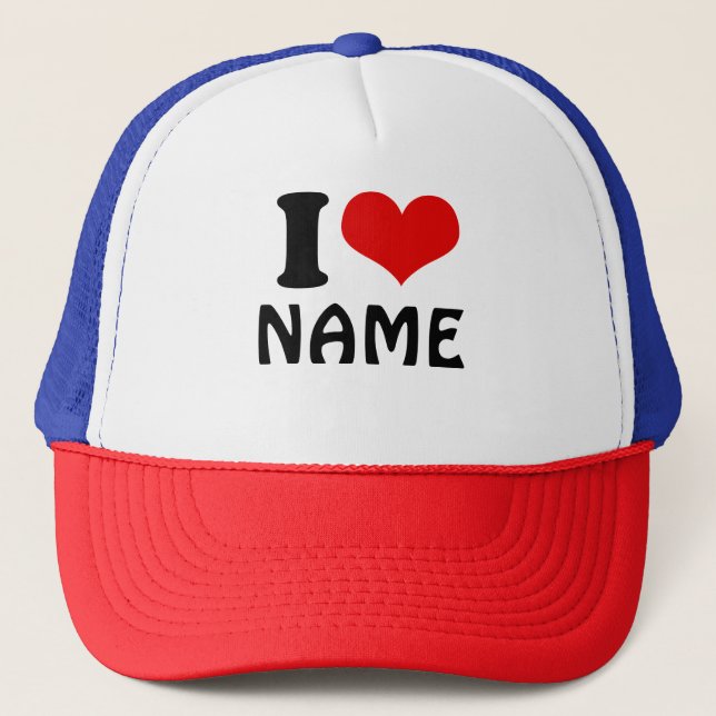 Gorra De Camionero Personalizable Día de San Valentín Amo Personaliza (Anverso)