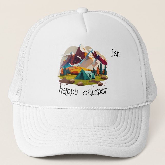 Gorra De Camionero personalizable 'feliz camper' (Anverso)