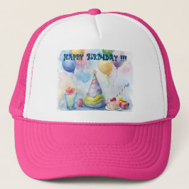 Gorra De Camionero Personalizable Feliz Cumpleaños