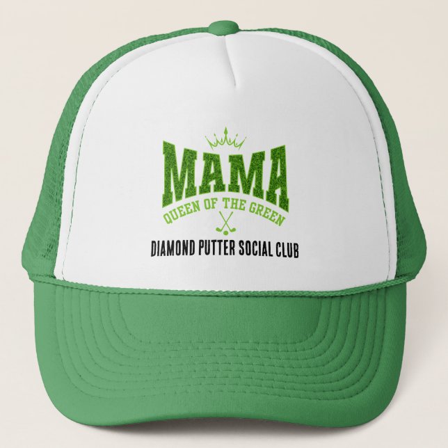 Gorra De Camionero Personalizable MAMA QUEEN DEL Golf Femenino VERDE (Anverso)