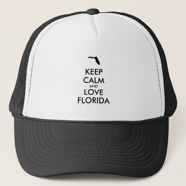 GORRA DE CAMIONERO PERSONALIZABLE MANTENER LA CALMA Y AMAR A FLORIDA (Anverso)