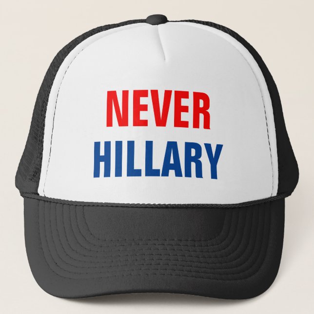 Gorra De Camionero Personalizable NUNCA HILLARY para el presidente (Anverso)