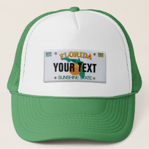 Gorra De Camionero (Personalizable) Placa de licencia de Florida
