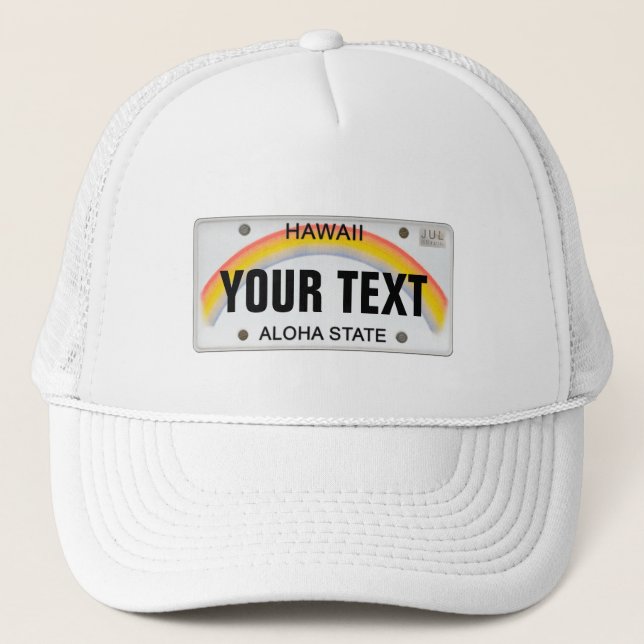 Gorra De Camionero (Personalizable) Placa de licencia de Hawai (Anverso)