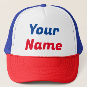 Gorra De Camionero Personalizable rojo, blanco y azul