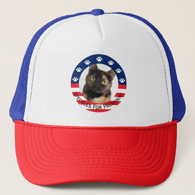 Gorra De Camionero Personalizable Su Mascota Para El Presidente (Anverso)