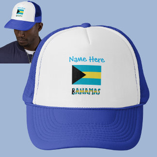 Gorra De Camionero Personalización azul de las Bahamas y la bandera d