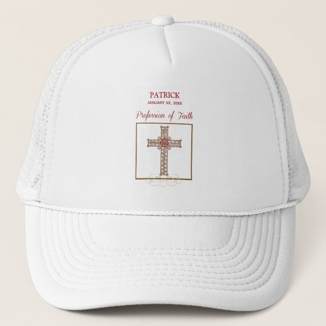 Gorra De Camionero Personalización, bendiciones de RCIA en profesión  (Anverso)