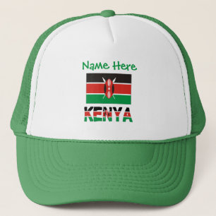 Gorra De Camionero Personalización verde de Kenia y la bandera kenian