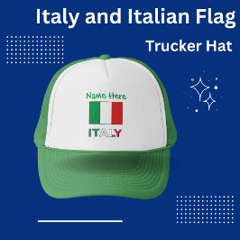 Gorra De Camionero Personalización verde de la bandera italiana y la 