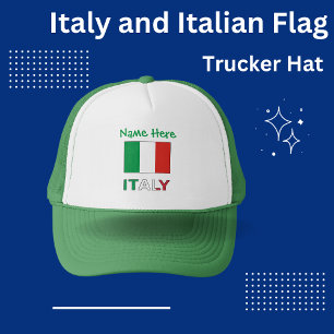 Gorra De Camionero Personalización verde de la bandera italiana y la