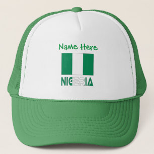Gorra De Camionero Personalización verde de la bandera nigeriana