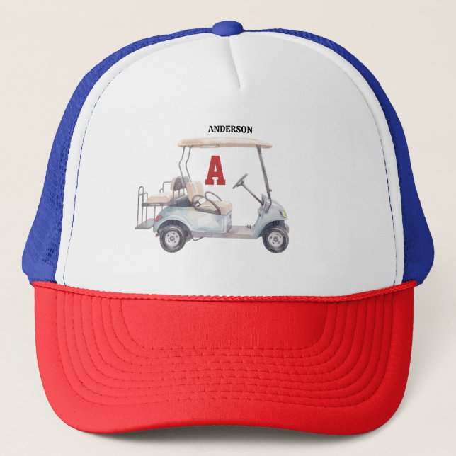Gorra de Camionero Personalizada Golf Guy Cart Mon (Anverso)