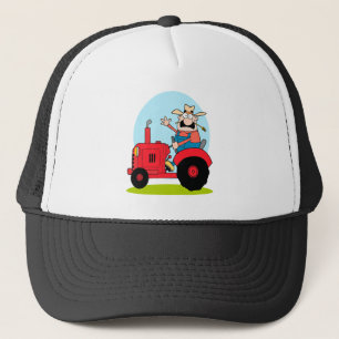 Gorra De Camionero personalizado agricultor montando un tractor rojo