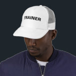 Gorra De Camionero Personalizado audaz Entrenador de texto hombres mu<br><div class="desc">Añadir el logotipo de la compañía de imágenes Gran letra negrita Texto de fondo moderno y elegante plantilla de hombres Unisex Gorro de béisbol blanco negro / sombrero de camionero de entrenador para mujeres.</div>