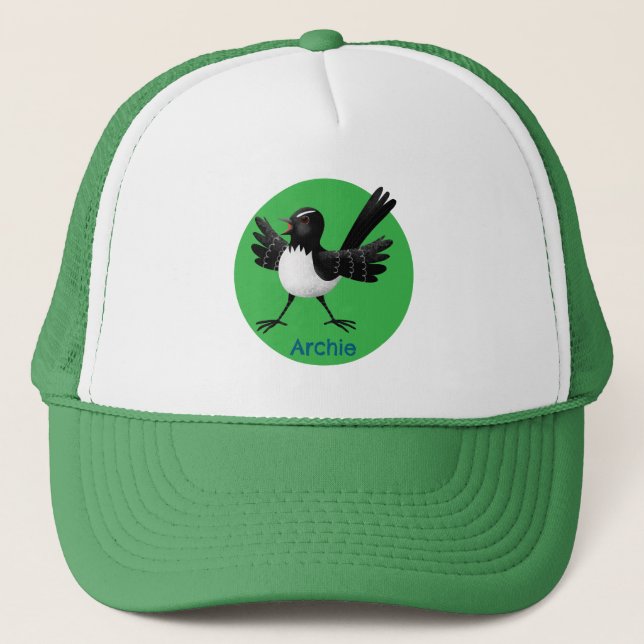 Gorra De Camionero Personalizado australiano Willie Wagtail personali (Anverso)