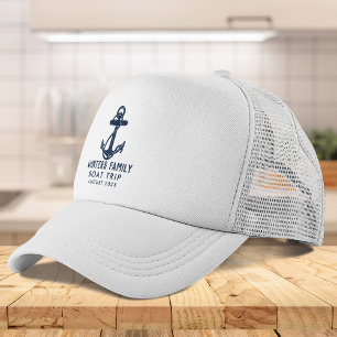 Gorra De Camionero Personalizado azul de la marina de viaje en barco 