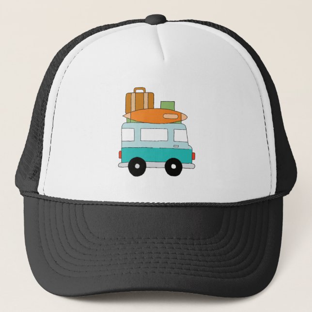 Gorra De Camionero Personalizado Azul Van Best Family Adventure Vacat (Anverso)