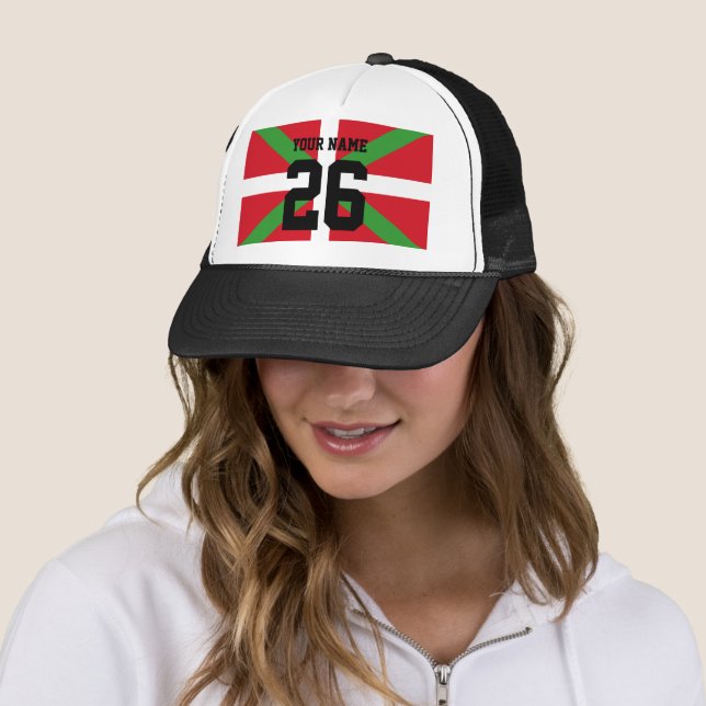 Gorra De Camionero Personalizado, bandera nacional del país vasco, (In situ)