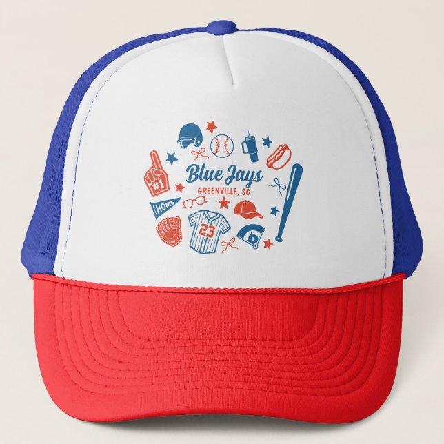 Gorra De Camionero Personalizado Béisbol Mamá Orgulloso Juego de Soft (Anverso)