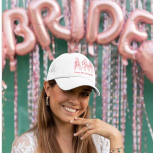 Gorra De Camionero Personalizado Bride   Monograma Rosa Sra.