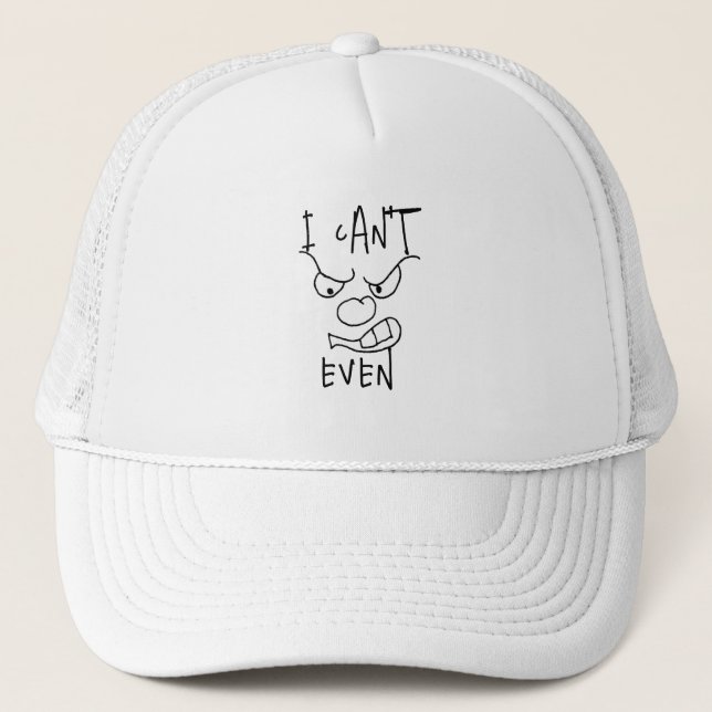 Gorra De Camionero Personalizado Cara enojada que no puedo ni siquier (Anverso)