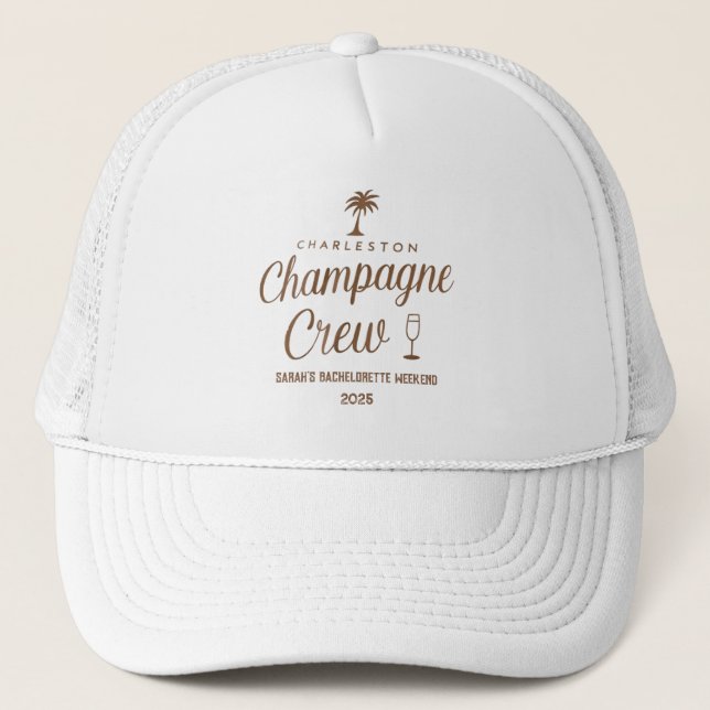 Gorra De Camionero Personalizado Charleston Champagne Crew Bacheloret (Anverso)