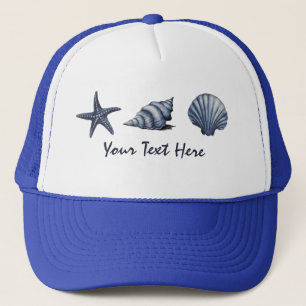 Gorra De Camionero Personalizado Coastal Seashells Treasure Ocean Sum
