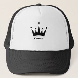Gorra De Camionero Personalizado Crown Image Queen Text con color neg