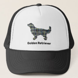 Gorra De Camionero Personalizado Cute Dog Silhouette Grid de Golden R