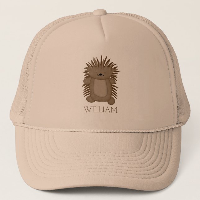 Gorra De Camionero Personalizado Cuto Porcupine con su nombre o texto (Anverso)
