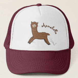 Gorra De Camionero Personalizado de alpaca marrón feliz