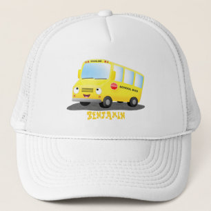 Gorra De Camionero Personalizado de autobús escolar alegre y amarillo