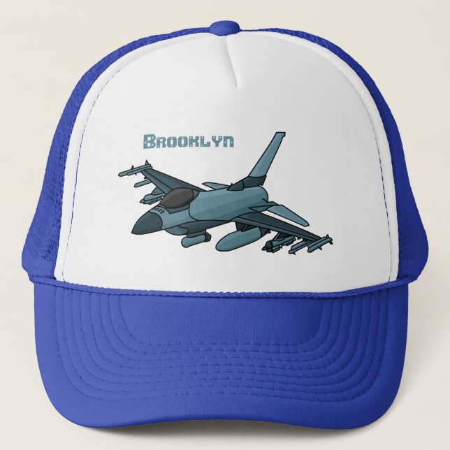 Gorra De Camionero Personalizado de avión de combate militar (Anverso)