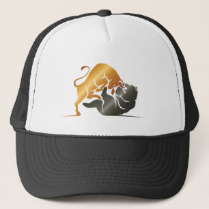 Gorra De Camionero Personalizado de Bolsa de Valores de Toro y Oso