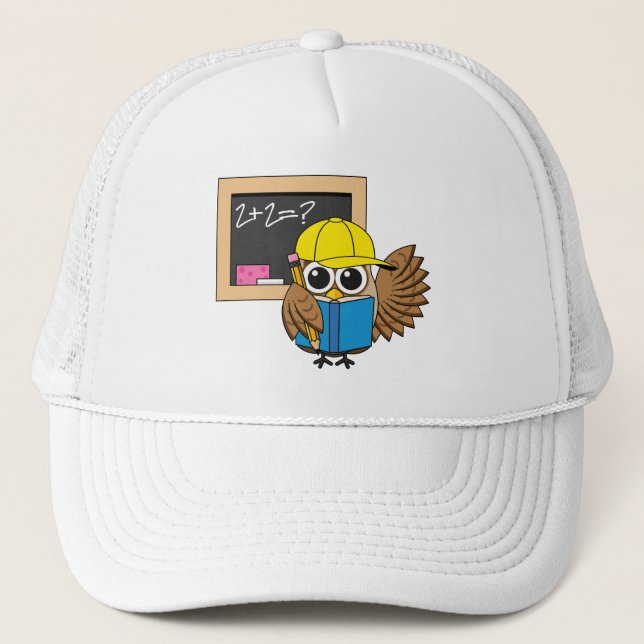 Gorra De Camionero Personalizado de Búho Estudiantil Cute (Anverso)
